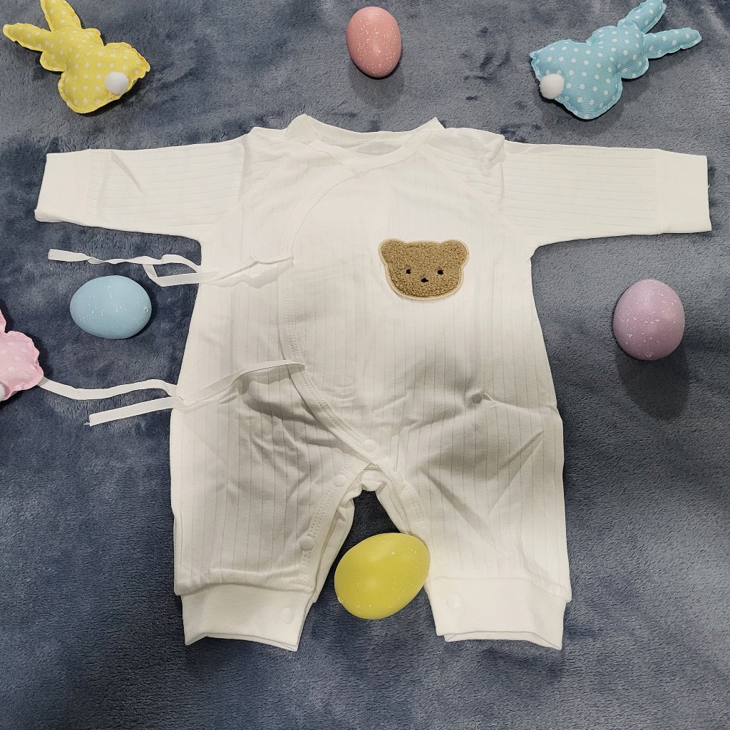 Adorable Newborn White Long Sleeve Cotton Romper 01 Months Brand New